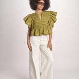 camicia con maniche a sbuffo TOMMIE KOMBU GREEN scarlett poppies 