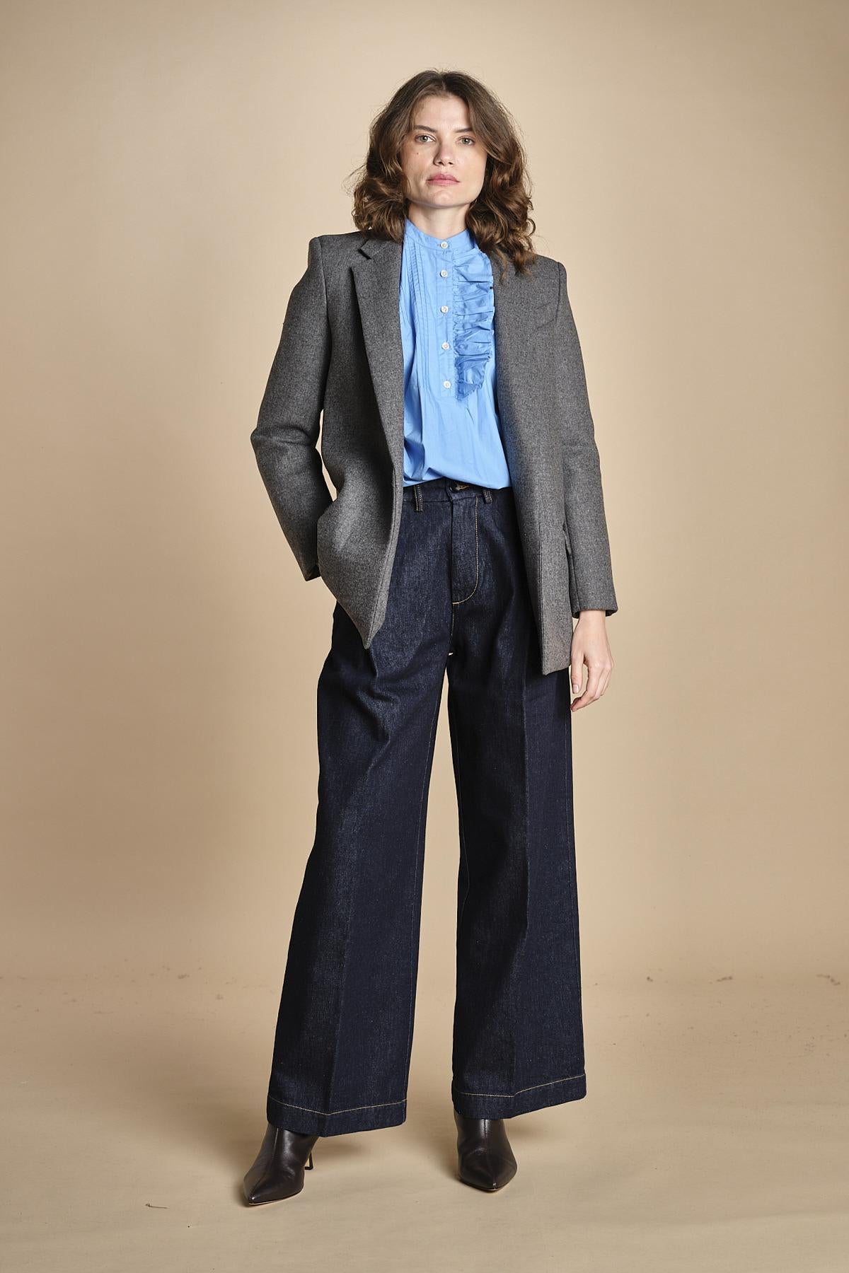 camicia con nervature e rouches FA BLUE laurence bras 
