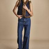 gilet gricamato con montone HUGO GILET NAVY antik batik 