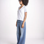 t-shirt collo V con ali strass JWTS02726 WHITE 107 zadig & voltaire 