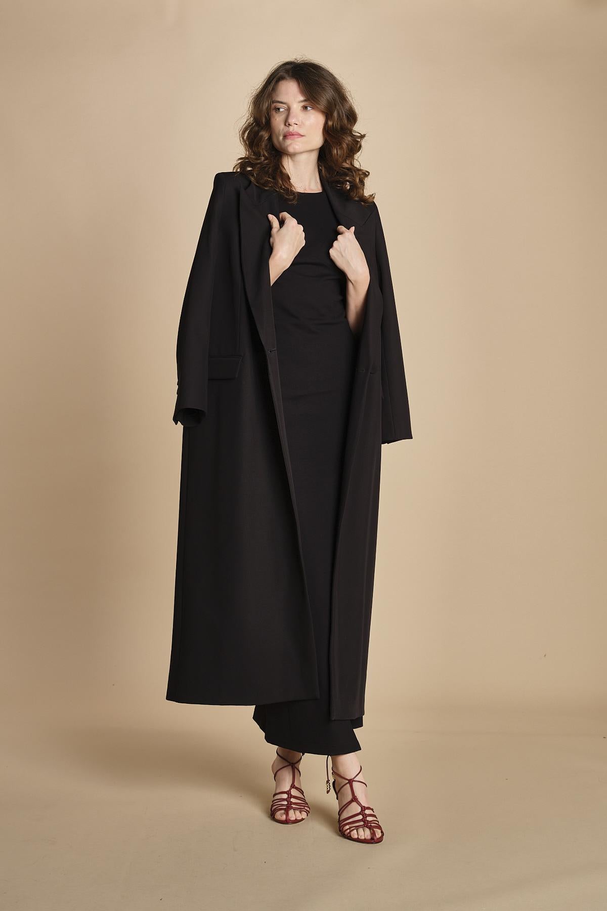 abito lungo con scollo squadrato PALMERA BLACK undress code 