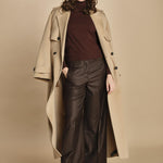 pantalone a vita bassa con elastico in lana e seta. ASTRID STR02 MORO nine in the morning 