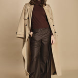 pantalone a vita bassa con elastico in lana e seta. ASTRID STR02 MORO nine in the morning 