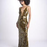 abito in paillettes THE SAPHIRE OLIVE misha 