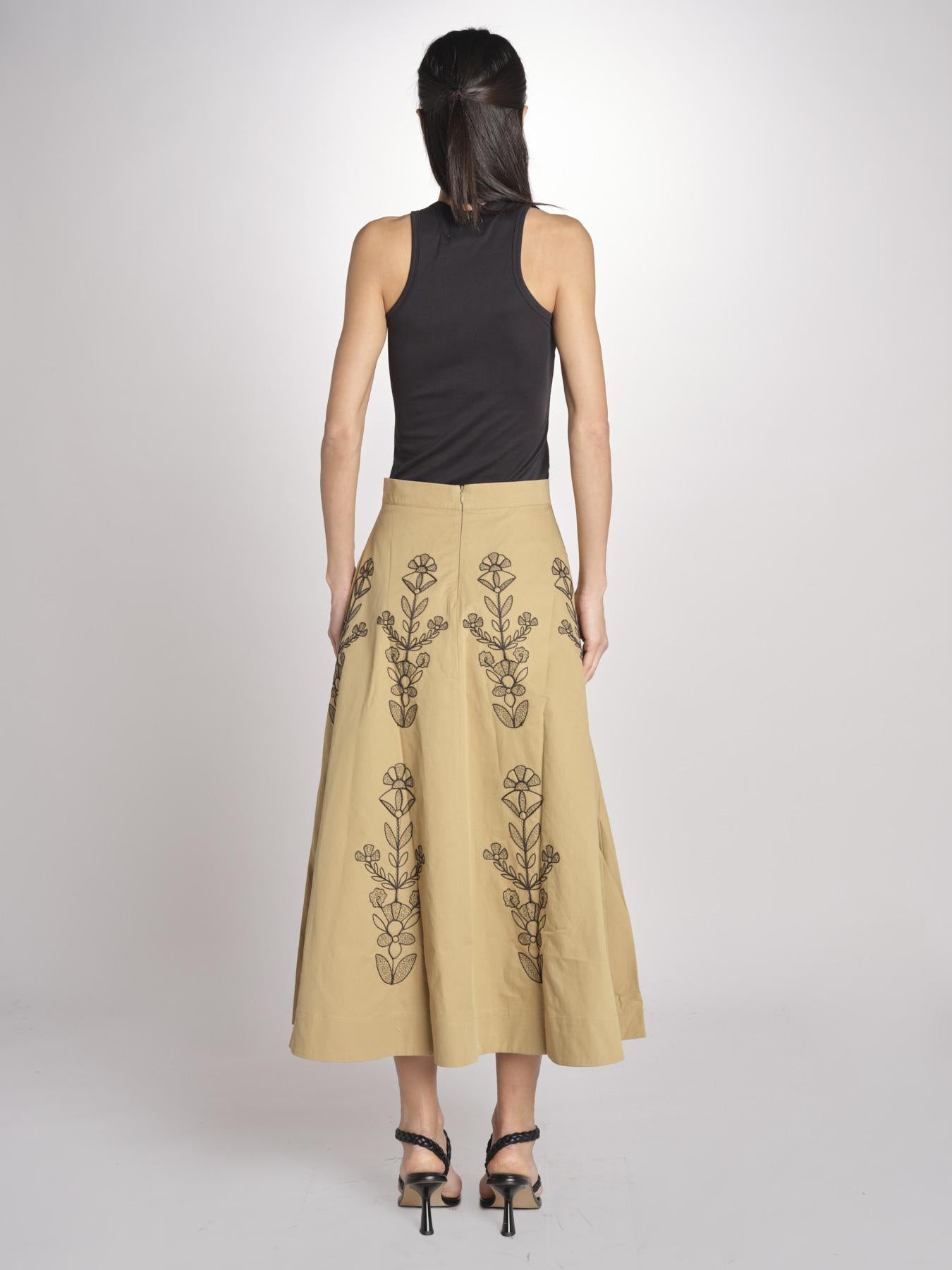 Gonna con ricami MARIA SKIRT MARIA1SKI BEIGE antik batik 