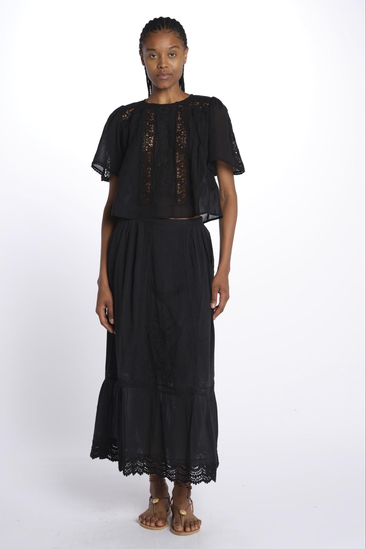 INGRID camicia cropped ricamata B0406 BL louise misha 