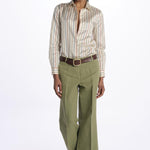 Pantalone MELODY D cropped canvas tinto capo MELODYD408501 19 quelledue 