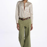 Pantalone MELODY D cropped canvas tinto capo MELODYD408501 19 quelledue 