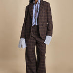 HARRY blazer quattro tasche in galles MJD505_A26240 BROWN COTTON CHECK jejia 