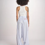 pantalone a righe con piping ELSA MJD266 LIGHT BLUE STIPES jejia 