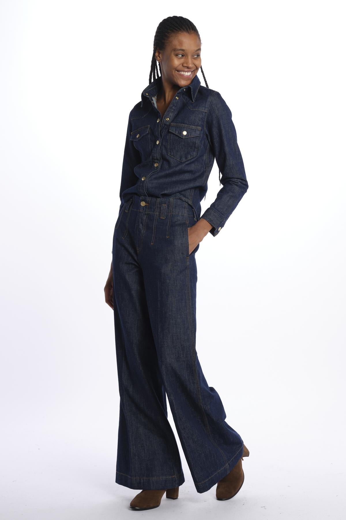  DARTED WIDE LEG JEAN BLU frame 