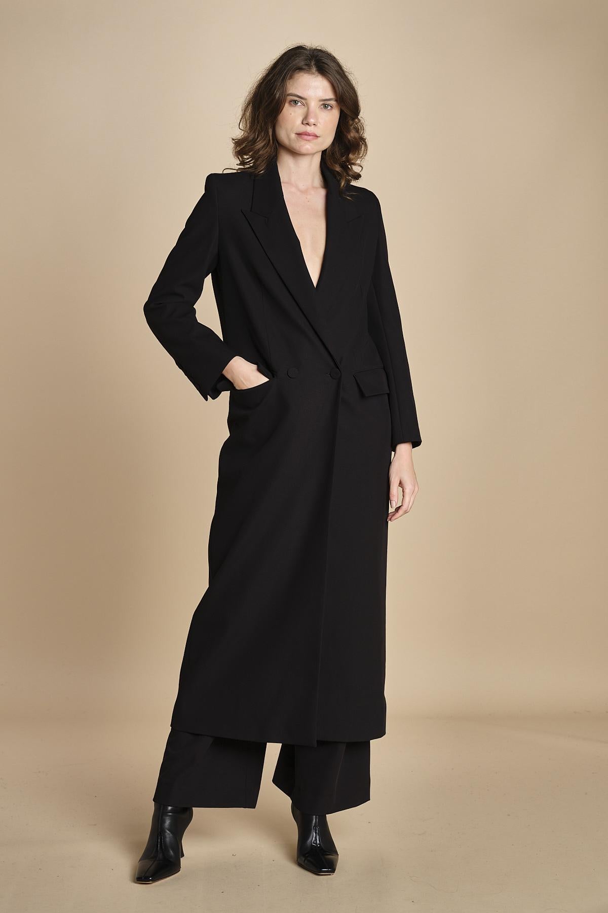 cappotto lungo smoking JIL ANN  IO1100X9049 BK999 ivy oak 