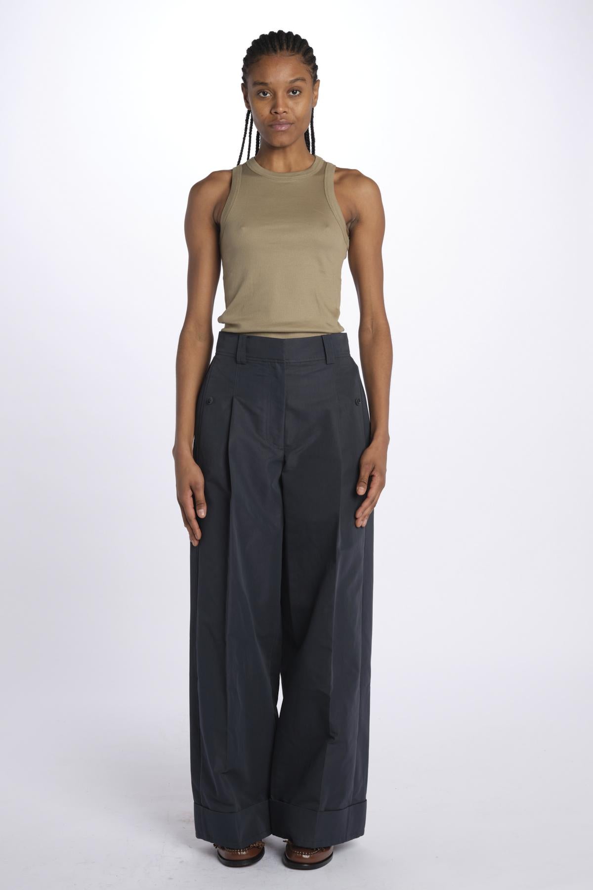 Pantalone HIGH WAIST pences con risvolto 51279LCO MIDNIGHT phillip lim 