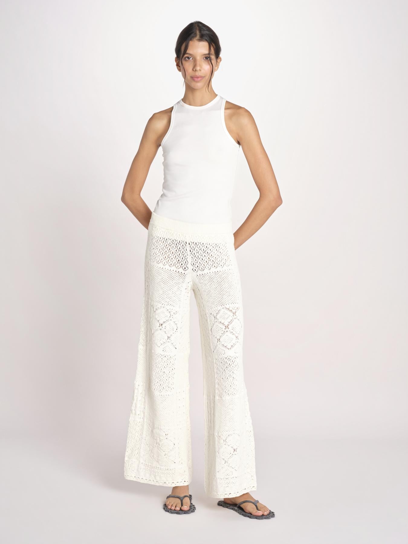 pantalone in crochet SANTY ECRU ba&sh 