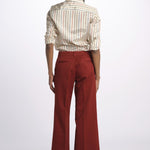 Pantalone MELODY D cropped cotone tinto capo MELODYD408801 48 quelledue 
