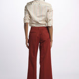 Pantalone MELODY D cropped cotone tinto capo MELODYD408801 48 quelledue 