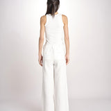 pantalone over effetto waffle KATHERINE MJD27_SHUKU3 WHITE WAFFLE jejia 