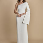 maxidress monospalla con manica a campana ALINA WHITE solace 
