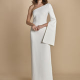 maxidress monospalla con manica a campana ALINA WHITE solace 