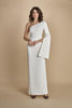 maxidress monospalla con manica a campana