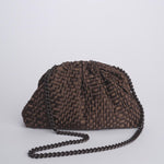 GAME clutch pochette intrecciata GAME CLUTCH DARK BROWN maria la rosa 