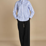 camicia girocollo a righe con bandana G0315249 R1D1 n21 