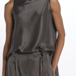 2857 top asimmetrico in crepe satin 2857 STONE MEDIUM dusan 