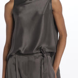 2857 top asimmetrico in crepe satin 2857 STONE MEDIUM dusan 