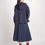 felpa lunga con cappuccio e collo a cratere regolabile RADURA 2615921011600 002 BLU weekend maxmara 