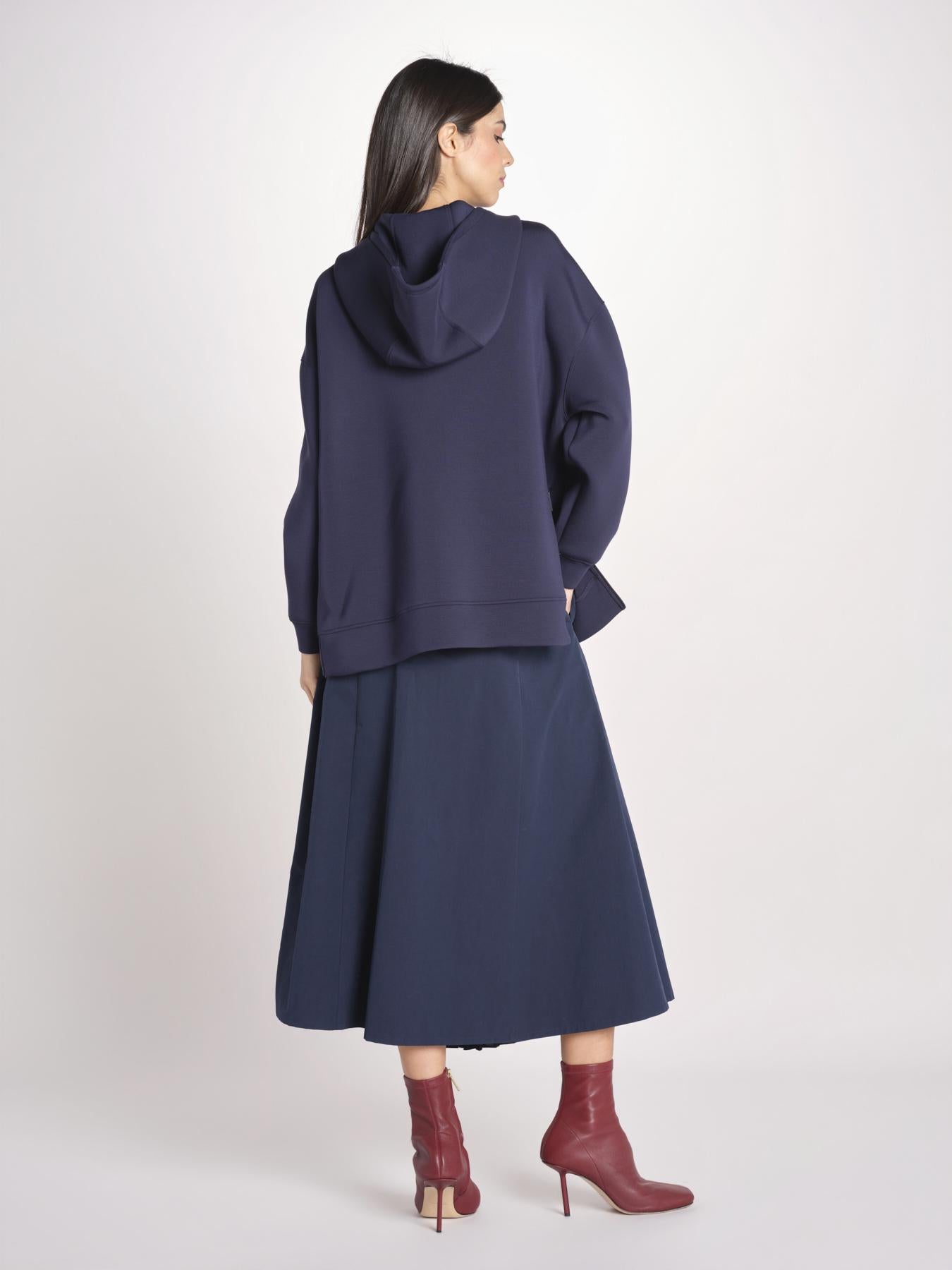 felpa lunga con cappuccio e collo a cratere regolabile RADURA 2615921011600 002 BLU weekend maxmara 