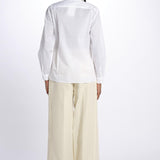 camicia con colletto in pailletes BE24552 WHITE milaura 