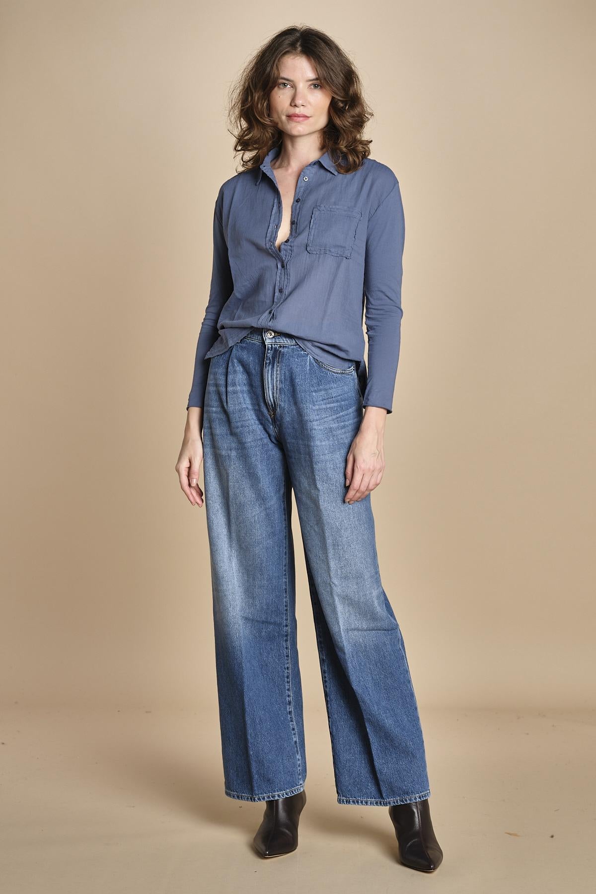 TACY camicia in jersey BETB500 STEEL BLUE hartford 