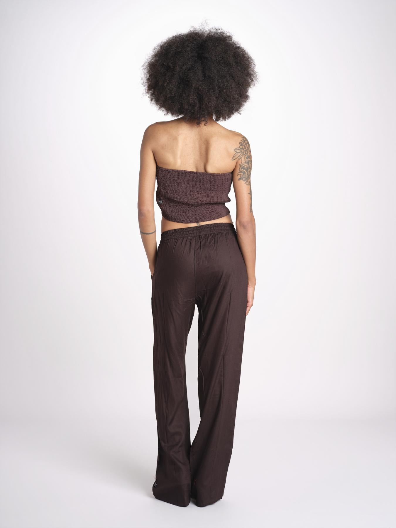 pantalone con coulisse SUMBAWAIVR CHOCOLAT laraethnics 