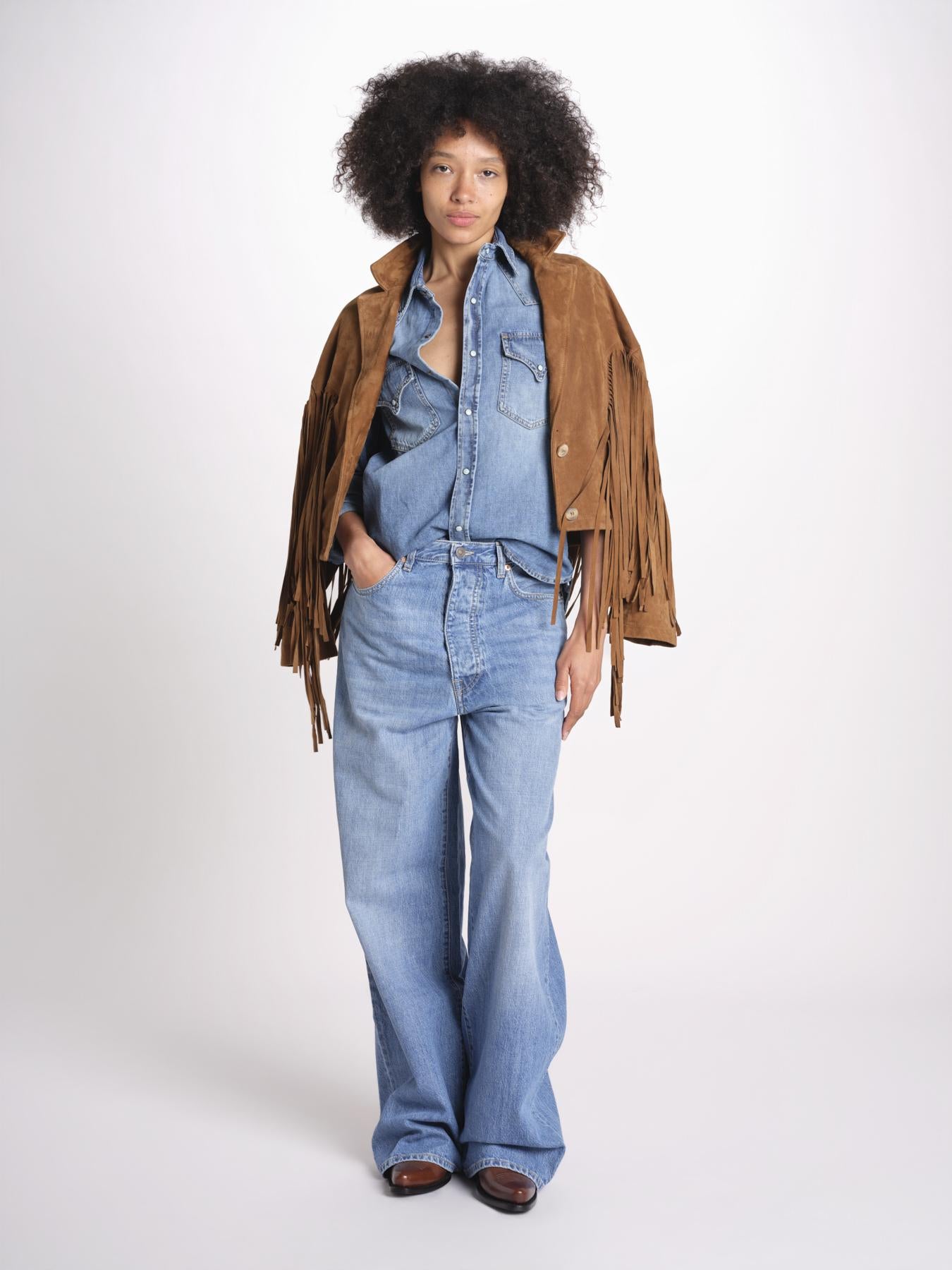 camicia texana in denim NTEX KT001 D450 fortela 