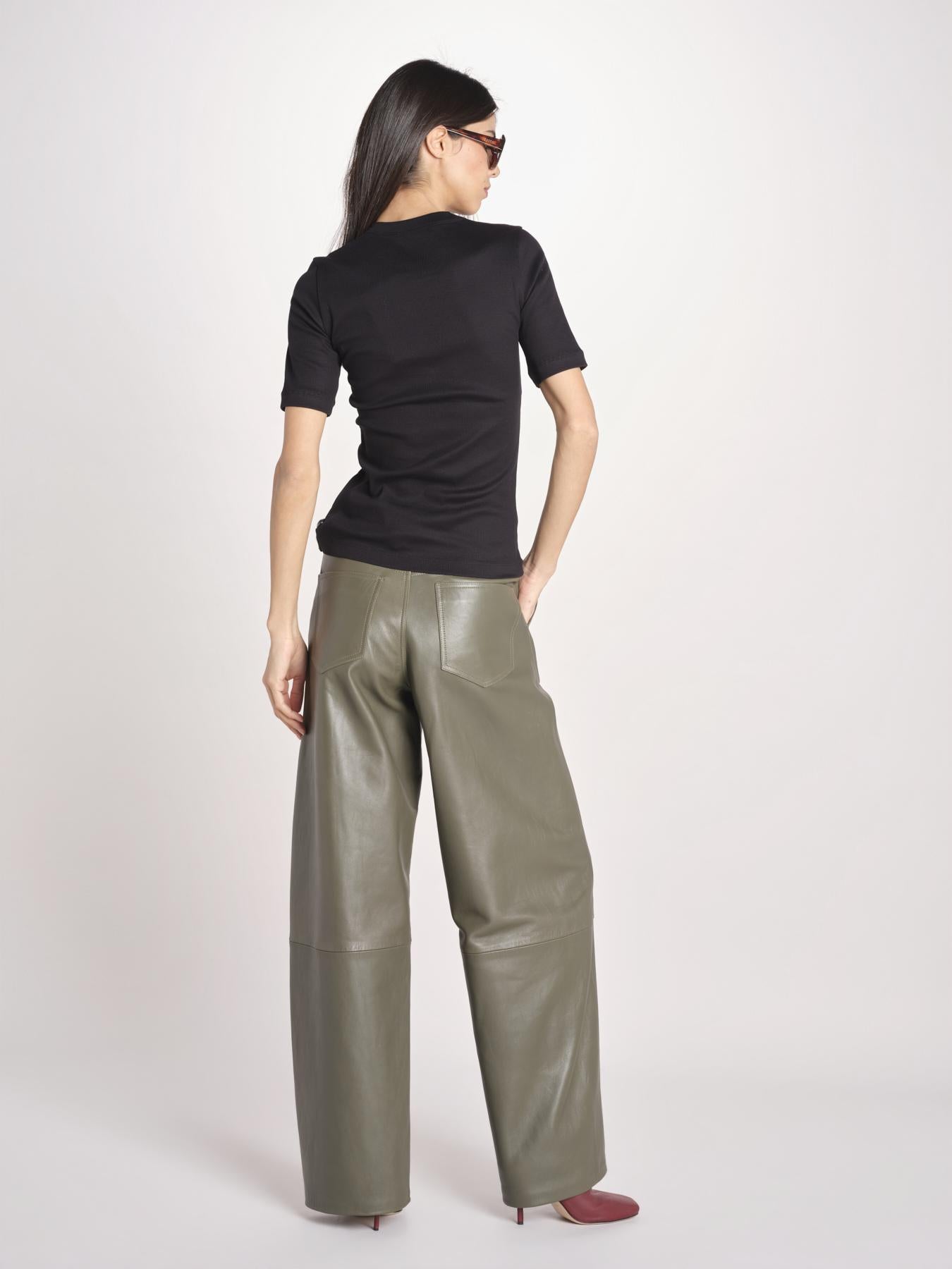 tshirt manica corta a costine KRISTIN IO1100X2351 BLACK BK999 ivy oak 