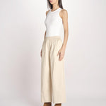 pantalone con elastico in popeline GOLFO 2615131102600 001 BEIGE weekend maxmara 