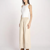 pantalone con elastico in popeline GOLFO 2615131102600 001 BEIGE weekend maxmara 