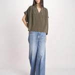 camicia over in seta CORY 4HVA77-V09005 KAKI vanessa bruno 