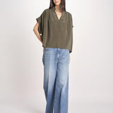 camicia over in seta CORY 4HVA77-V09005 KAKI vanessa bruno 