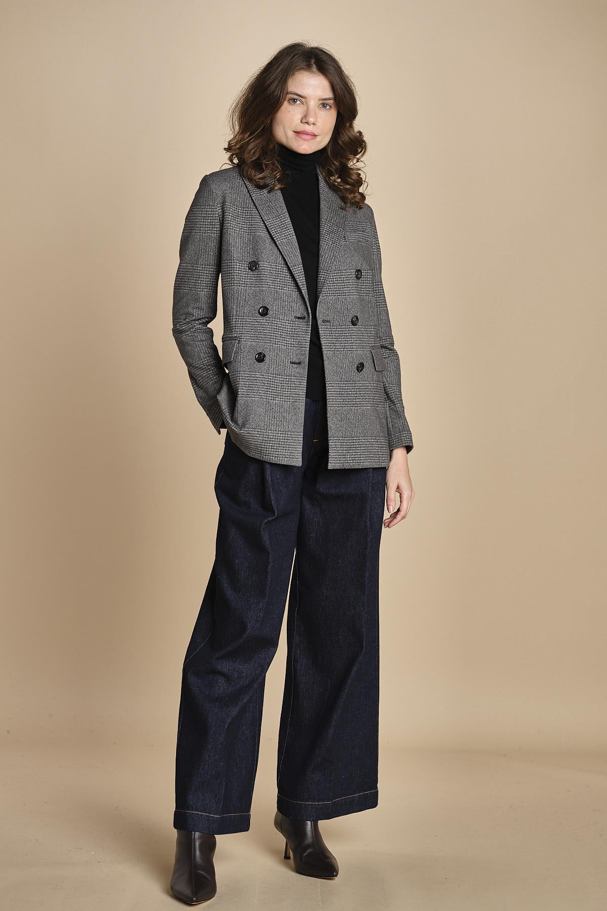 blazer doppiopetto in jersey galles 3679 NERO circolo 1901 