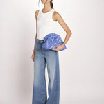 clutch in spugna dipinta a mano PM-25E18-R B 12 BLUETTE le daf 