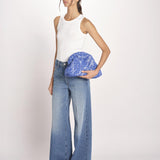 clutch in spugna dipinta a mano PM-25E18-R B 12 BLUETTE le daf 