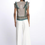 Top DEVI stampato con rouches 6499301 MULTI m.a.b.e. 