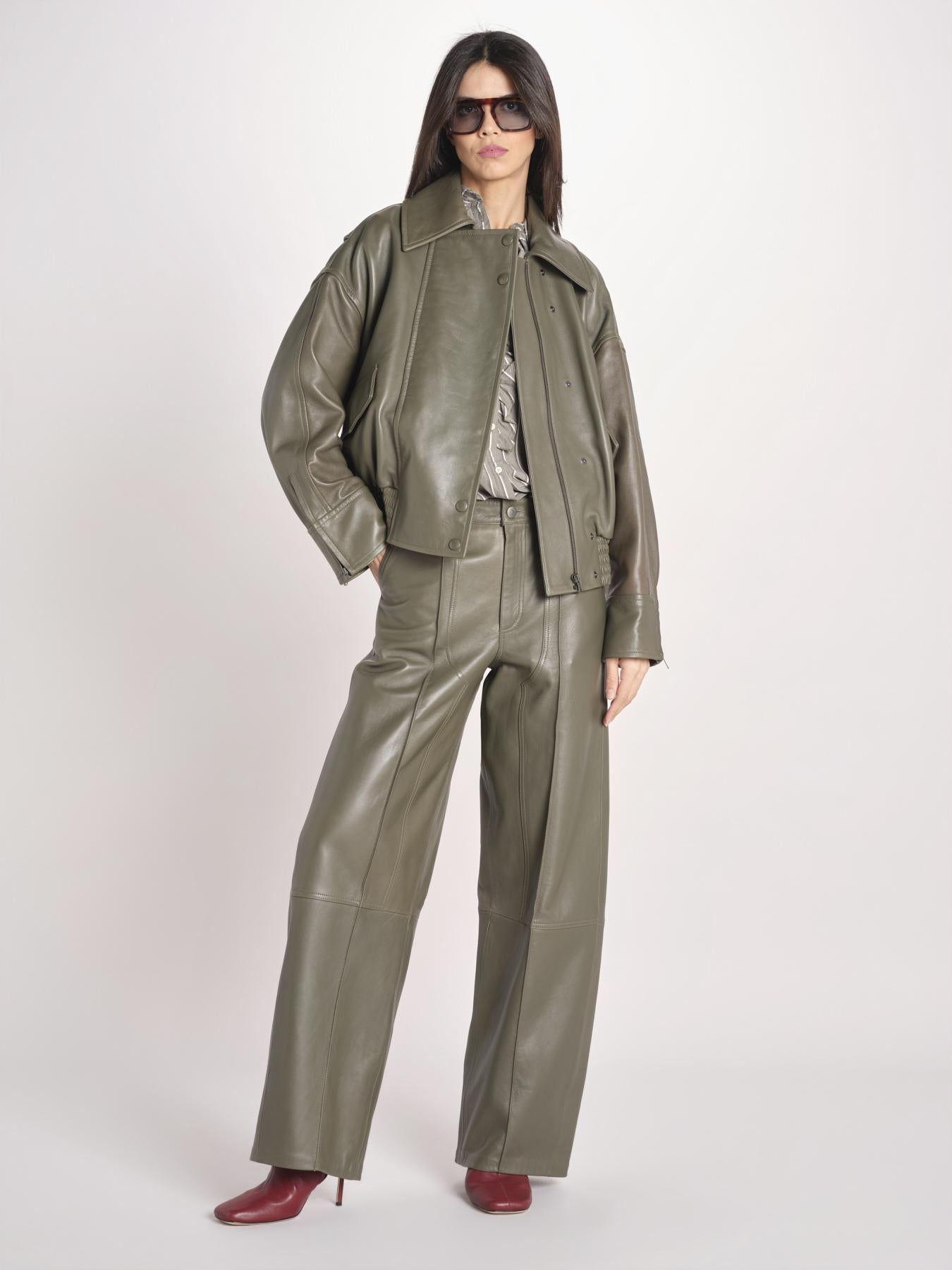 bomber in pelle LAILA IO118057 DAR EUCALUPTUS GR533 ivy oak 