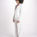 blazer due bottoni in lino LIVI STRUCURELINEN IVORY true avenue 