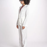 blazer due bottoni in lino LIVI STRUCURELINEN IVORY true avenue 
