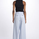 Pant PETRA 2 pinces popeline PETRA PE66 AZZURRO nine in the morning 