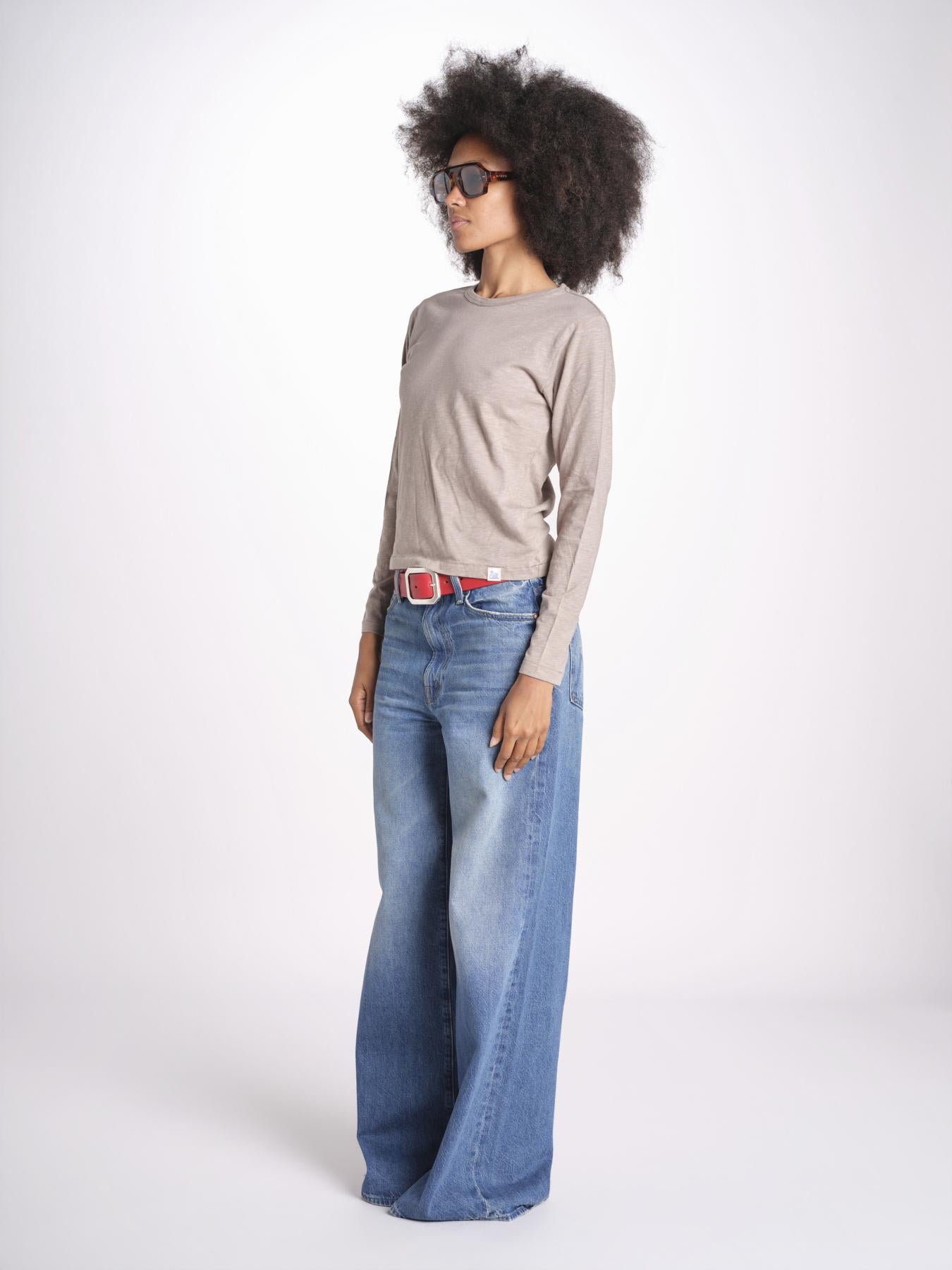 t-shirt girocollo manica lunga WSLS21 061 FRAIDED GRAIN merz b 