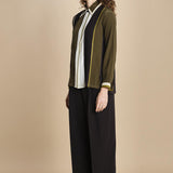 camicia con collo a pannelli BL_3261T OLIVA bodice 