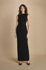 maxidress con scollo a barca e schiena nuda